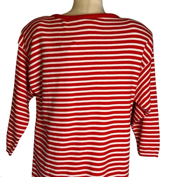 Ninon de Lenclos Vintage Deadstock Red White Striped Sweater Dress NWT Medium - Picture 5 of 9